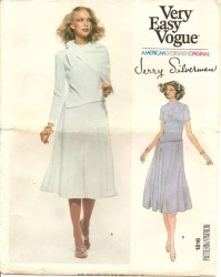 1816 JERRY SILVERMAN KNIT SS-LS DROP WST DRESS, SCARF PATTERN 14